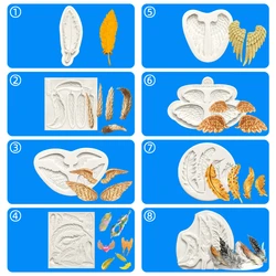 天使の翼シリコン型フェザー、鳥、ケーキ、チョコレート、キャンディー、クリエイティブ、DIYの装飾