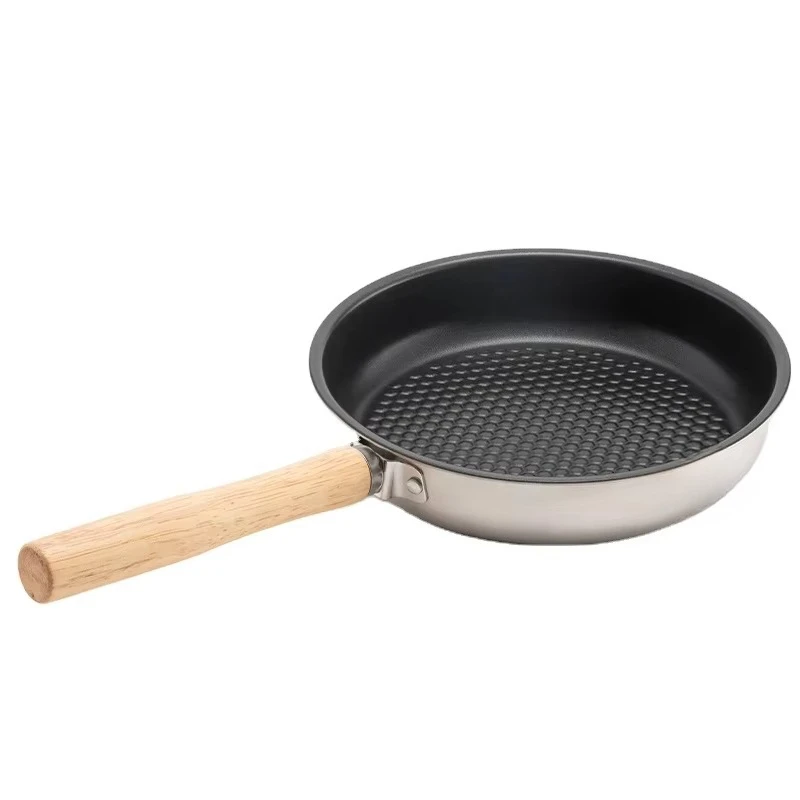 

Quality high quality portable stainless steel mini wok non-stick frying pan camping hiking