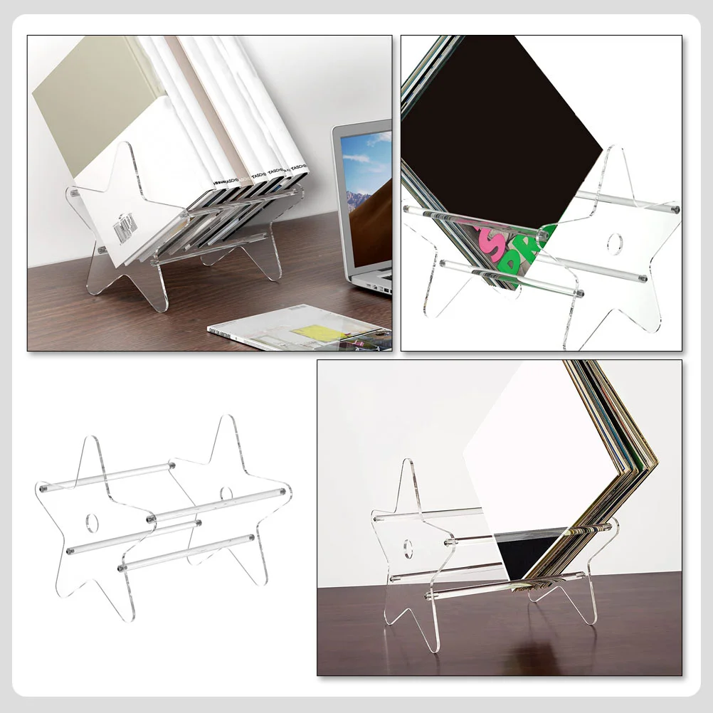 Storage Shelving Vinyl Record Rack Home Desktop Holder Book Organizer Tool File CD Office