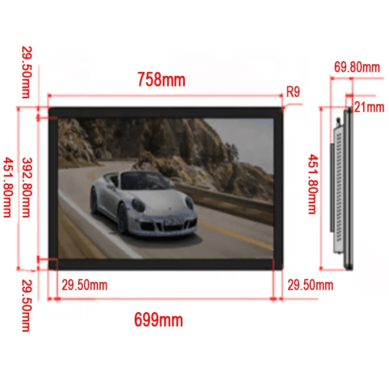 Metal Case 32inch 4K Capacitive Touch Screen LCD Monitor Used In Retail Store