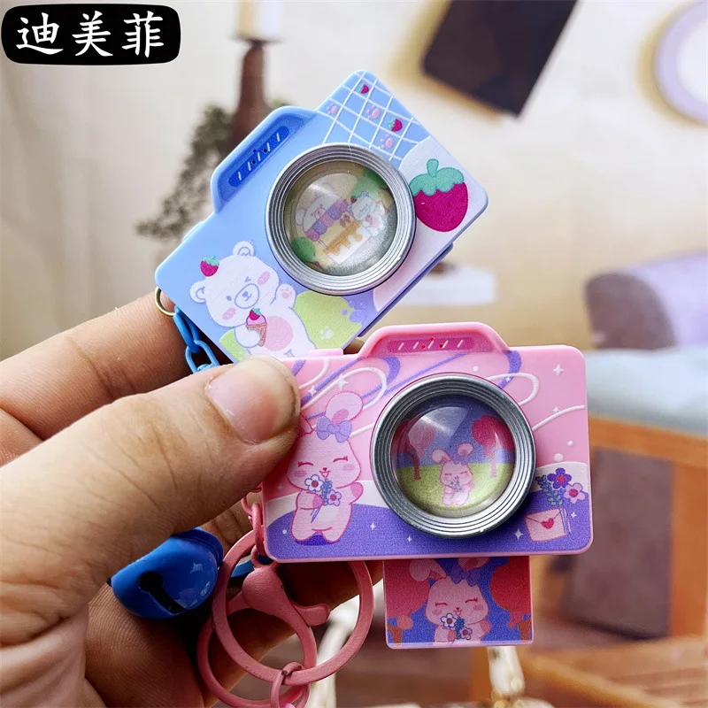 Creative Mini Cartoon Luminous Sound Retro Camera Keychain Simulation Camera Pendant Small Gift