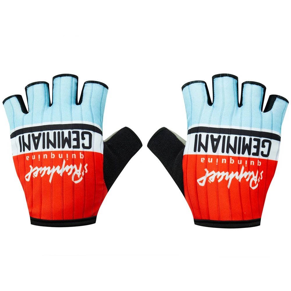 Retro Team Half Finger Fahrradhandschuhe Atmungsaktive, verschleißfeste Sporthandschuhe