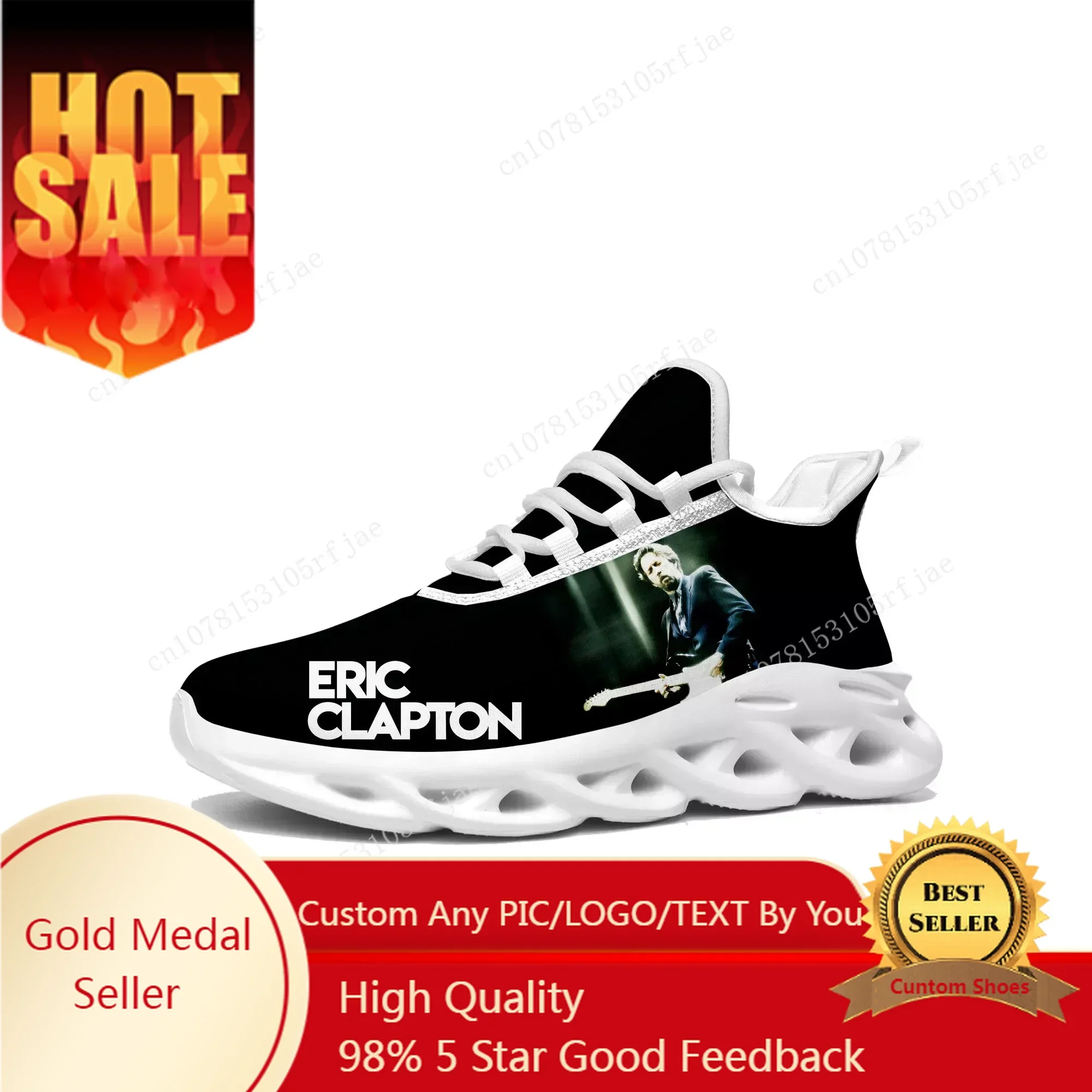 

Eric Clapton Flats Sneakers Mens Womens Rock Guitar Sports Running Shoe Sneaker Lace Up Mesh Footwear Tailor-made Shoe White