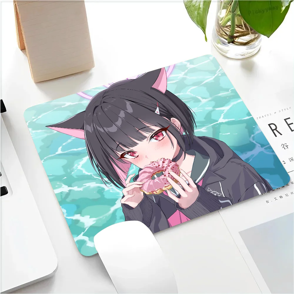 Kyoyama Kazusa Blue Archive Game Girl Mousepad Small LockEdge Mouse Pad For Gamers Computer Desk Pad Anti-slip Rubber