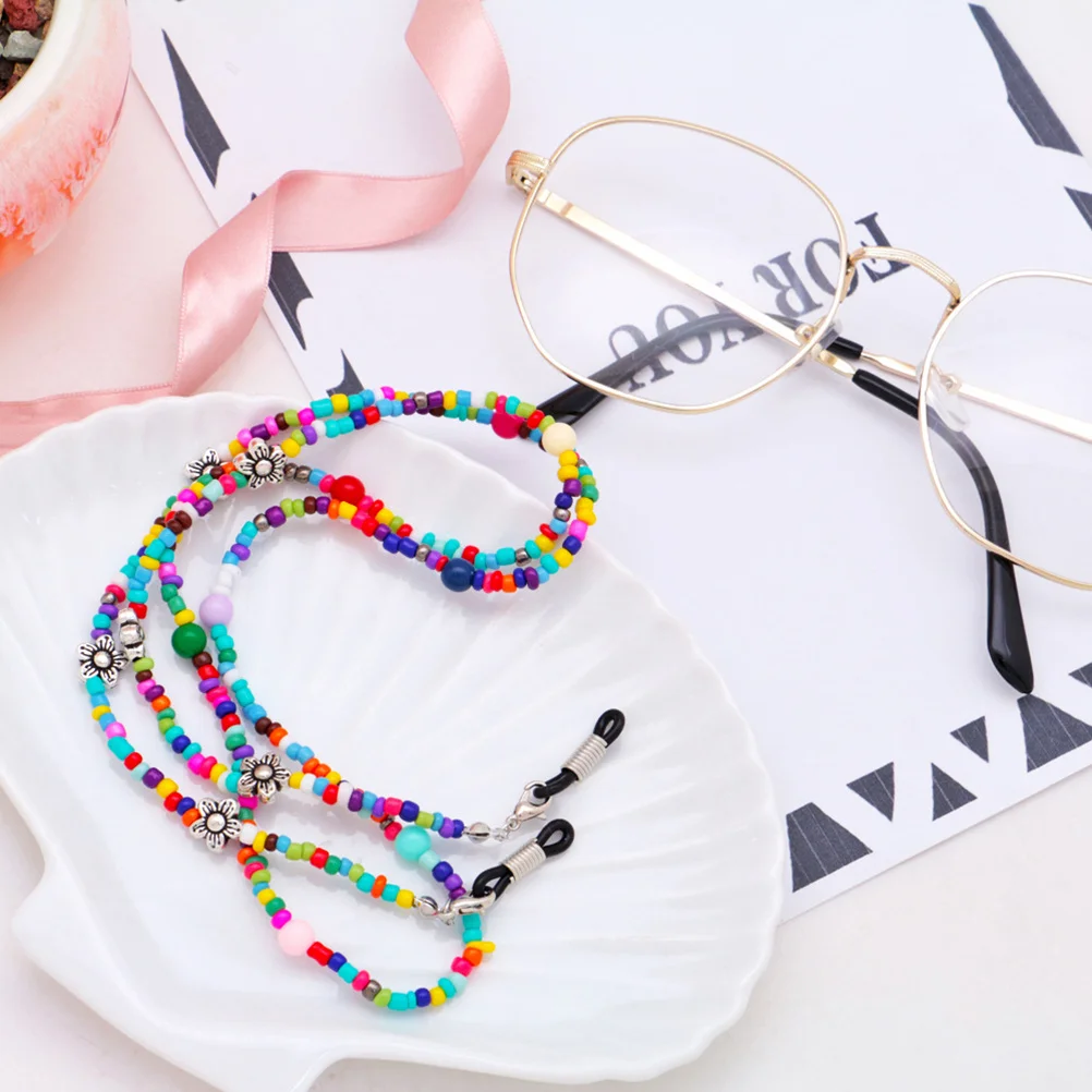 

Fashion Rice Bead Eyeglass Chain Delicate Anti-Slip Glasses Holder Strap for Running Hiking Cycling Eyewear Retainer String