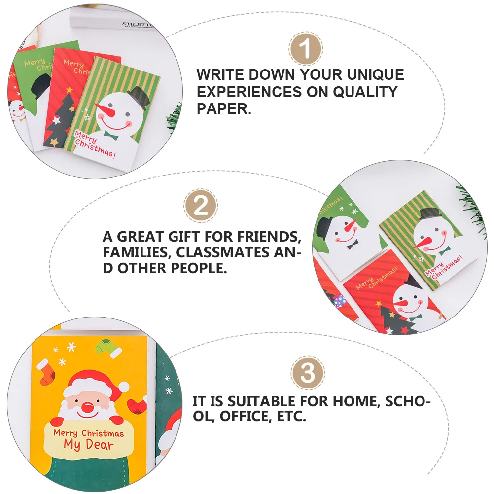 24 Pcs School Notepad Christmas Student Notebook Writting Pocket Office Cartoon The