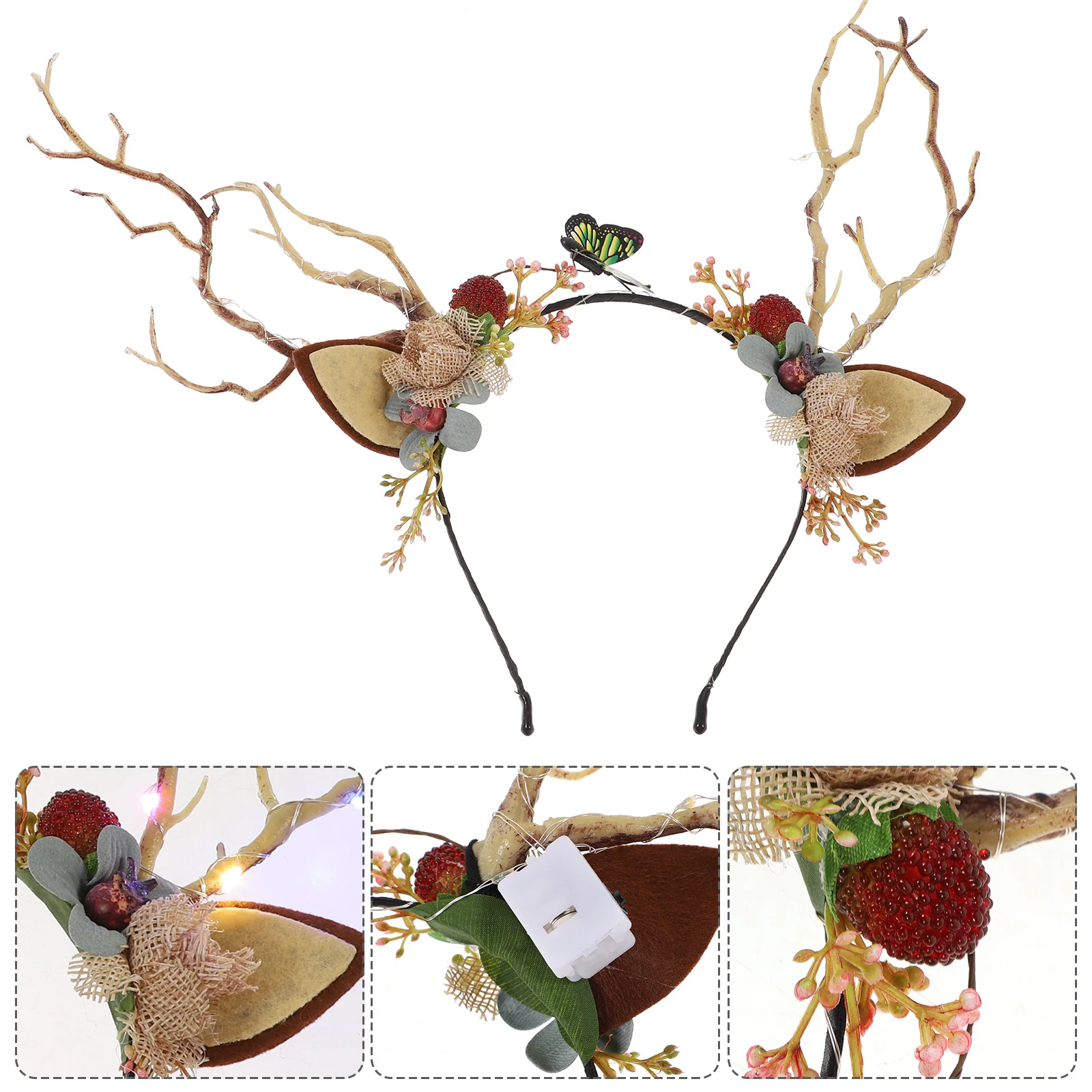 Geweih Kopf Weihnachten leuchtendes Stirnband Mädchen Haarband Haarnadel Stirnbänder Kind