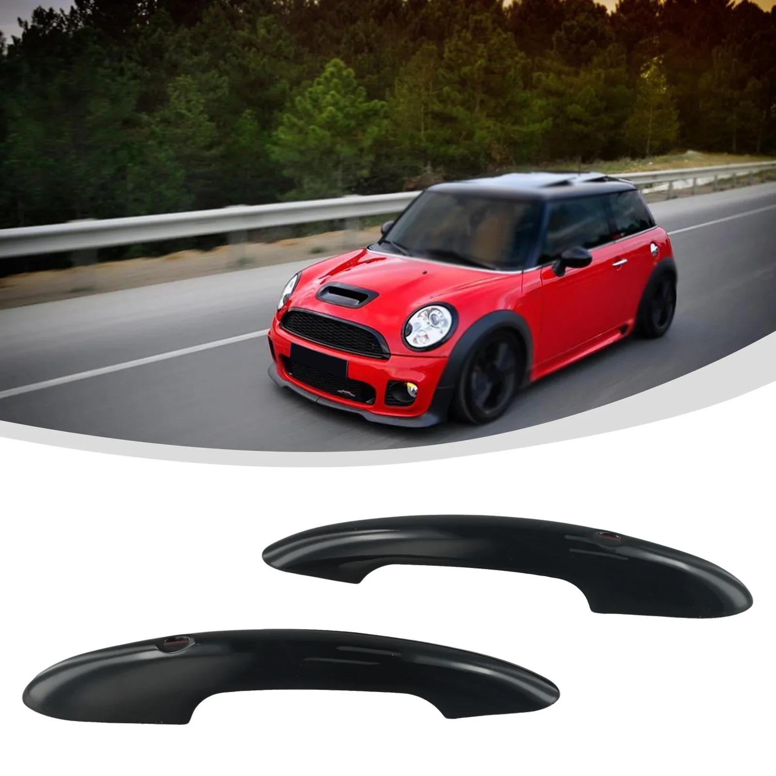 For MINI For COOPER F54 /F55 /F56 /F57/F60 Glossy Black Door Handle Cover W Sensor 2pcs Door Handle Cover Exterior Accessories