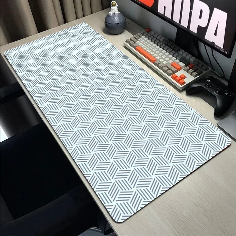 400x900mmTopographic map art mouse pad non-slip wear-resistant rubber bottom with stitched edge keyboard mat suitable for office