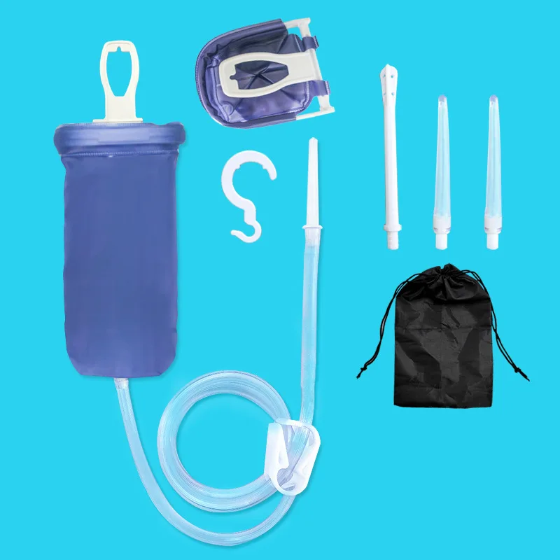 1.6/2L Large Capacity PVC Rubber Enema Bag Reusable Anus Rectum Personal Hygiene Clean