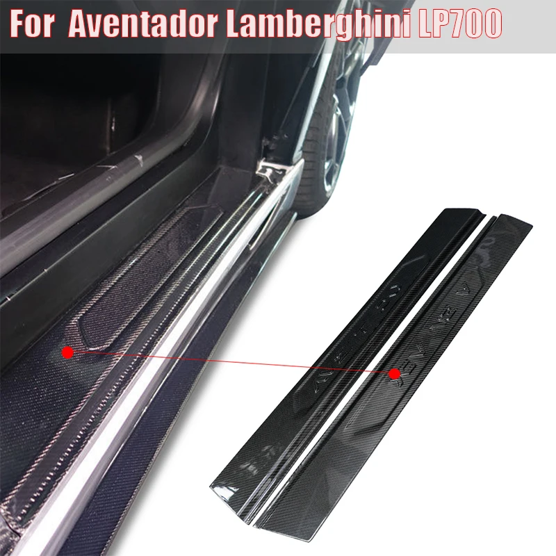 

Car Door Sill Trim Scuff Plate Welcome Pedal Protector Cover For Aventador Lamberghini LP700 Dry Carbon Fiber Accessories