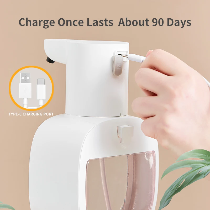 New Wall Mounted Automatic Soap Dispenser Foam Smart Hand Washing Machine 500ml Liquid Rechargeable Bathroom Induction Sensor