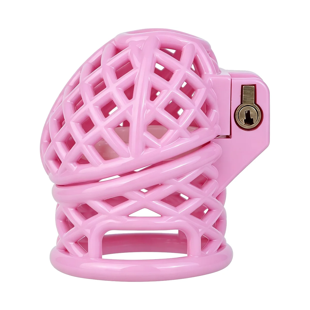 New Honeycomb Pink Male Chastity Cage 3D Printed Lightweight Penis Cock Cage Lock With 9 Base Ring Sex Toys For Men Gay Sissy view 6