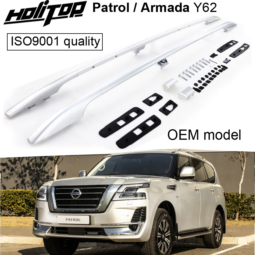 

Thicken roof rack luggage roof rail bar for Nissan Patrol Armada Y62 NISMO 2020 2021 2022 2023 2024 2025,OEM model,load 200kg