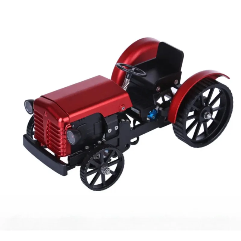 DM616トラクター アルミ合金組み立てモデル リモートコントロール可能 操作可能なメカニカルモデル 組み立てキット 100+パーツ付き