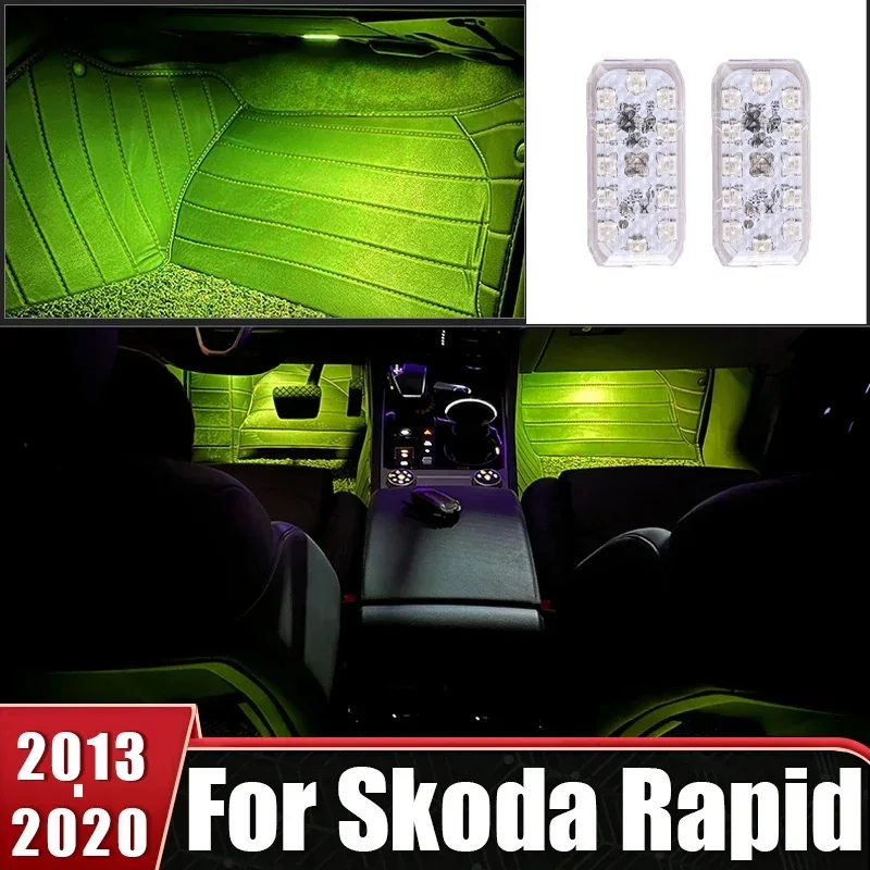 

For Skoda Rapid 2013 2014 2015 2016 2017 2018 2019 2020 LED Footwell Lamp Atmosphere Light Ambient Lights Decoration Accessories