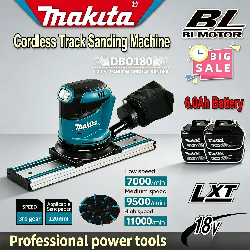 

Disc Random Track Sanding Machine Makita DBO180Z Cordless Rechargeable Lithium ion 18V for Woodworking Mud Polishing