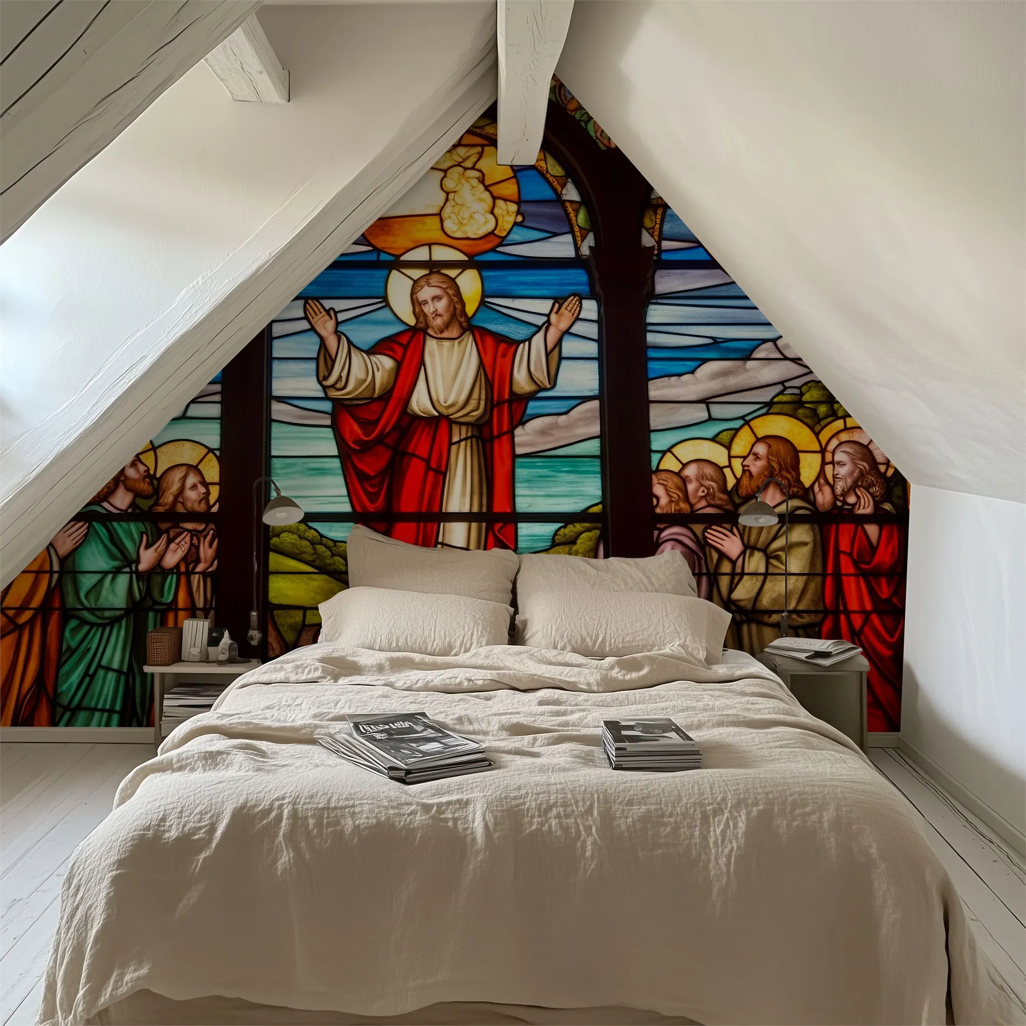 Cathedral Glass Made to Measure Mural Wallpaper for Bedroom