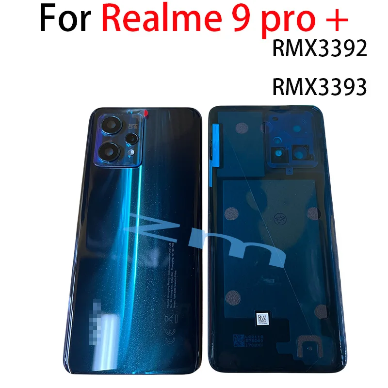 Original For Realme 9 Pro+ Battery Cover For Realme 9 Pro plus Rear Housing Case Glass Back Cover Battery Door Replacement