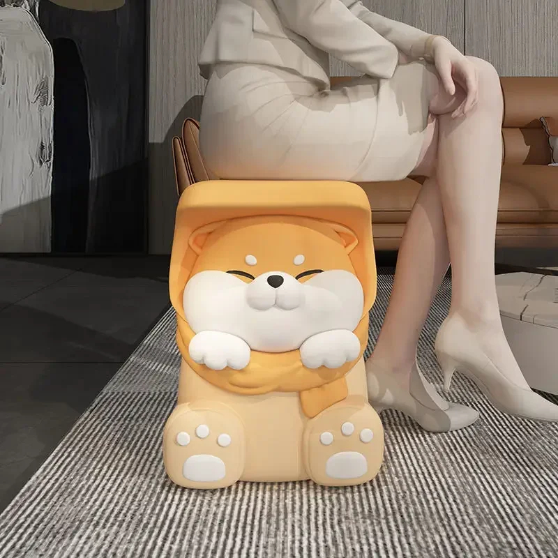 Super cute Shiba Inu dog floor ornament entrance entrance home creative shoe change stool cloakroom stool housewarming gift tide