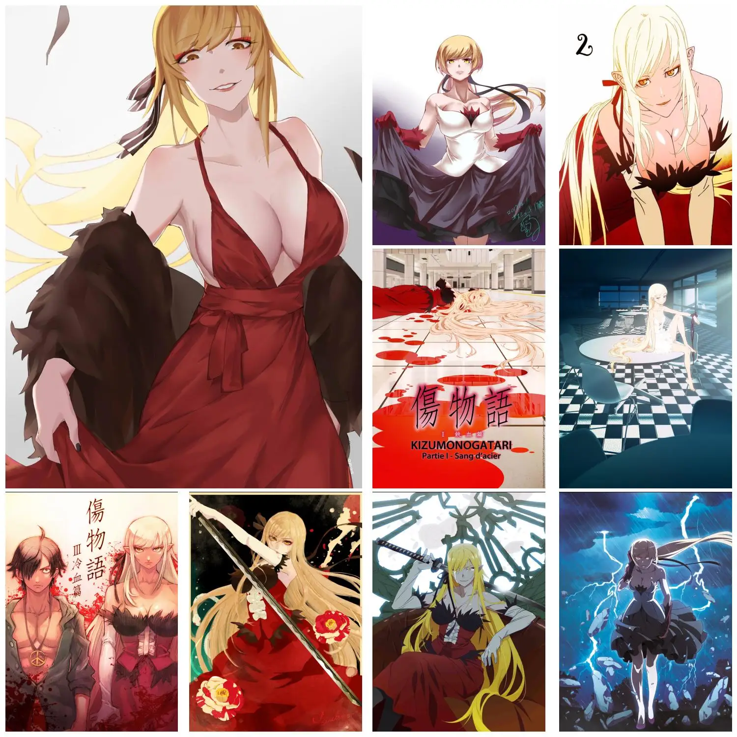 

Kizumonogatari принты по мотивам фильмов и постеров настенная Картина на холсте, плакат для современной семьи, гостиной, домашний декор