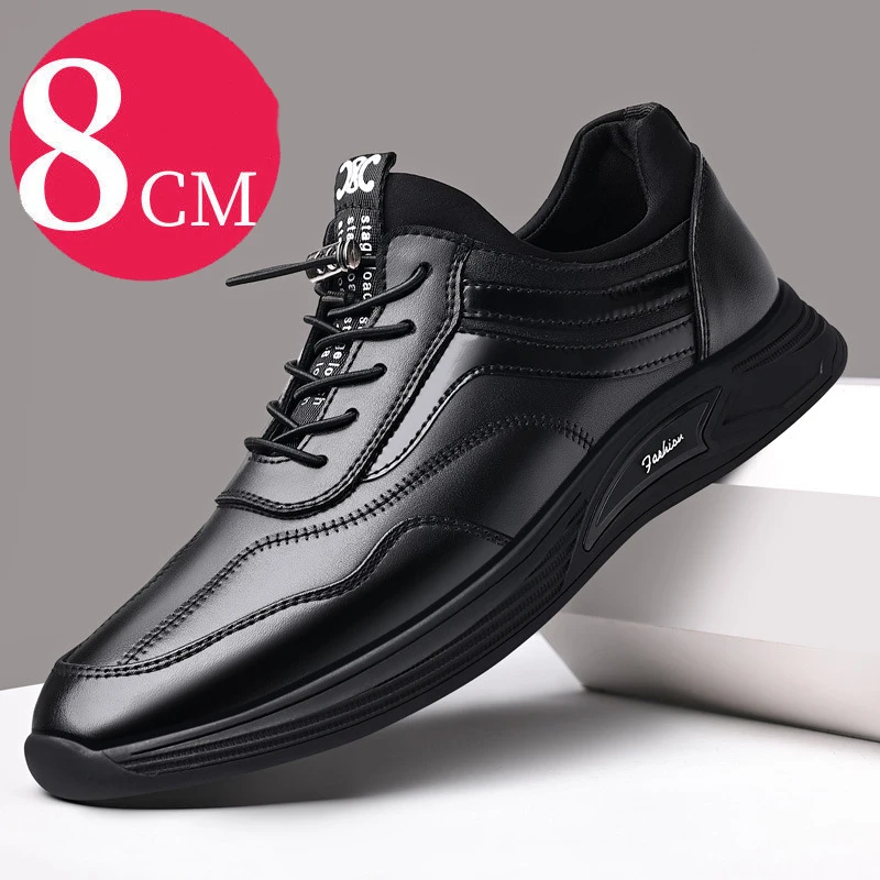 

Men Shoes Genuine Leather Casual Shoes Height Increasing Durable Men's Sneakers Fashion Breathable Sport Shoes Sneakers Zapatos