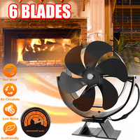 6 Blades Heat Powered Stove Fan 360 Rotating Fireplace Fan Log Wood Burner Eco-fan Quiet Efficient Heat Distribution Stove Fan