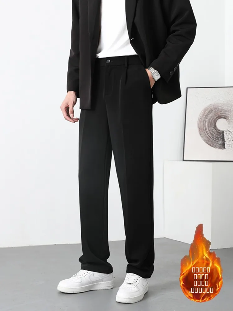 

Мужские повседневные брюки-палаццо Naples, весна-осень, с высокой талией, прямые, длинные, модные, брендовые, охлаждающие