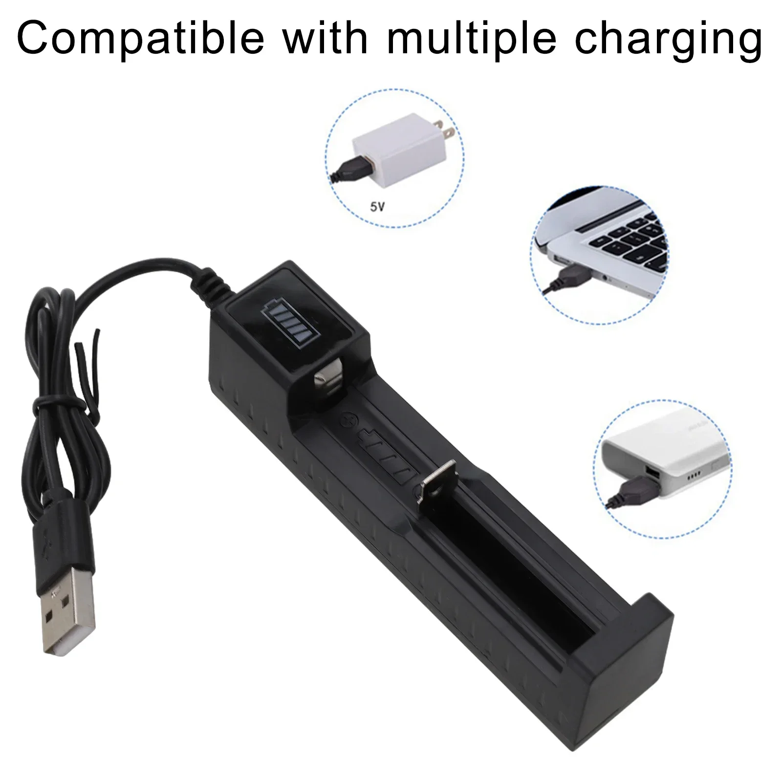 Battery Charger Telescopic Spring USB Charger for 18 650 18490 14500 For 16340 Lithium Batteries Safe and Efficient