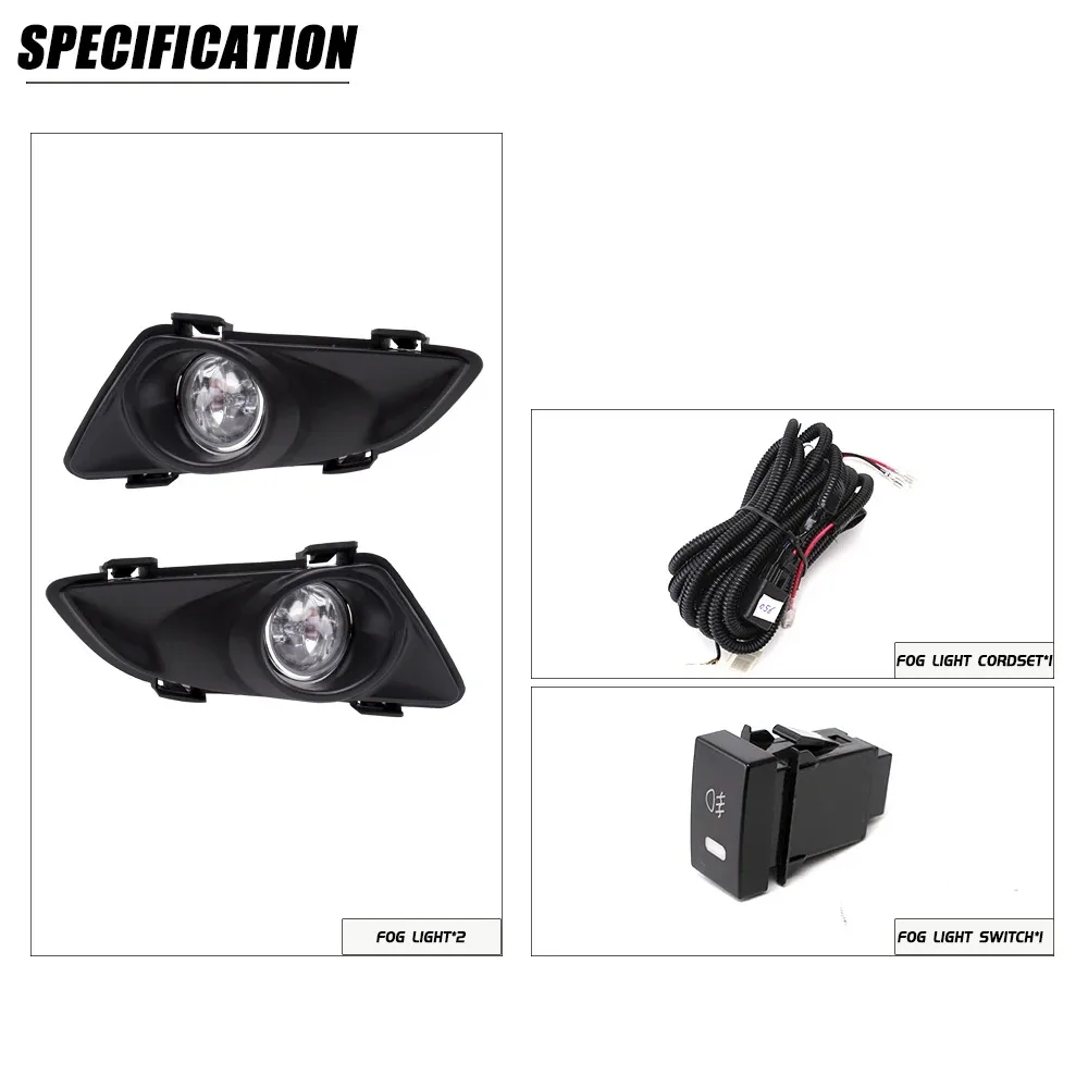 DLAA Front Bumper Fog Lamp Upgrade Kit FOR Mazda 6 2003 2004 2005 M6 Version Additional Foglight Set Switch + Wiring view 2