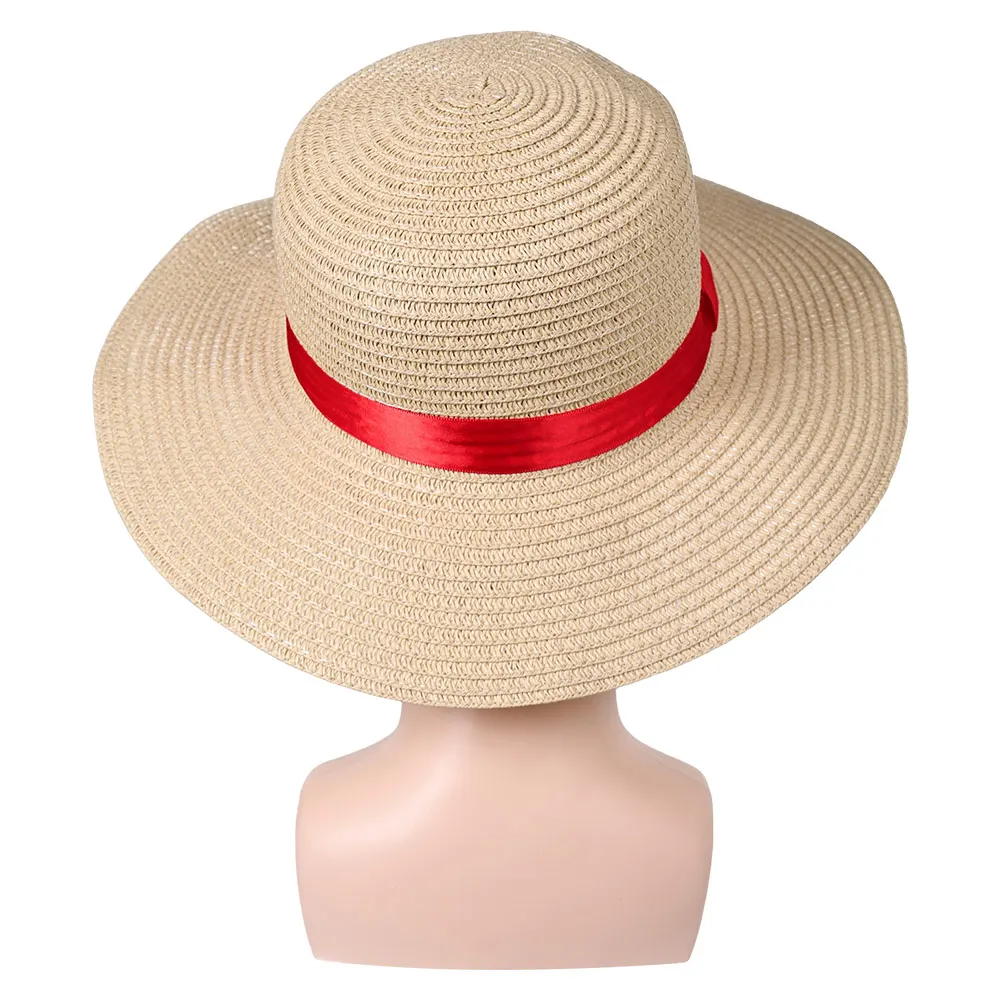 Chapeau de paille Luffy Cosplay Costume pour hommes, casquette déguisée, accessoires trempés, Anime Live Action TV, 1 pièce, tenues d'Halloween