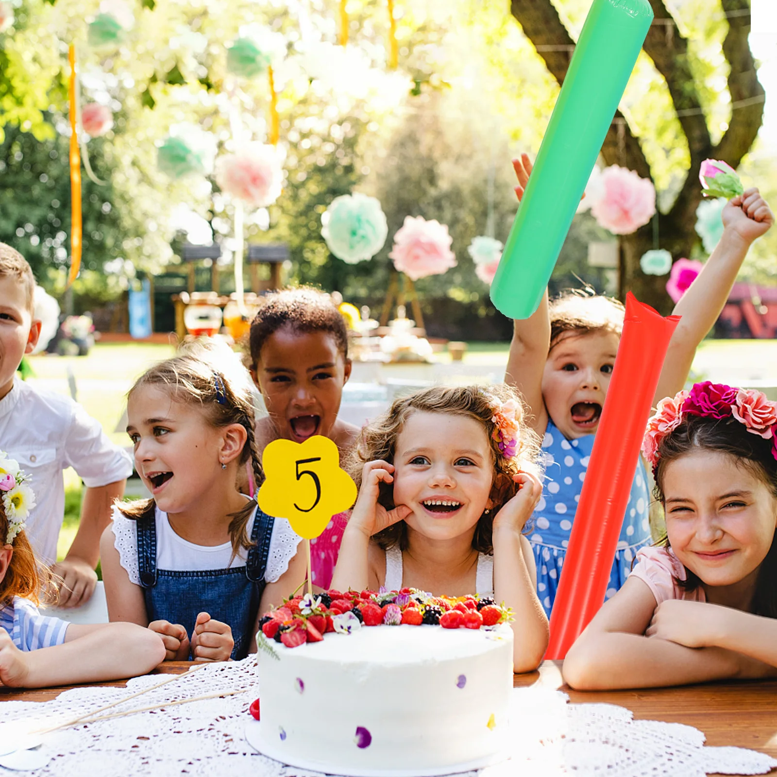 

8pcs Inflatable Cheering Sticks Pvc Noise Makers Lightweight Reusable Party Loud Sound For Sports Games Festivals