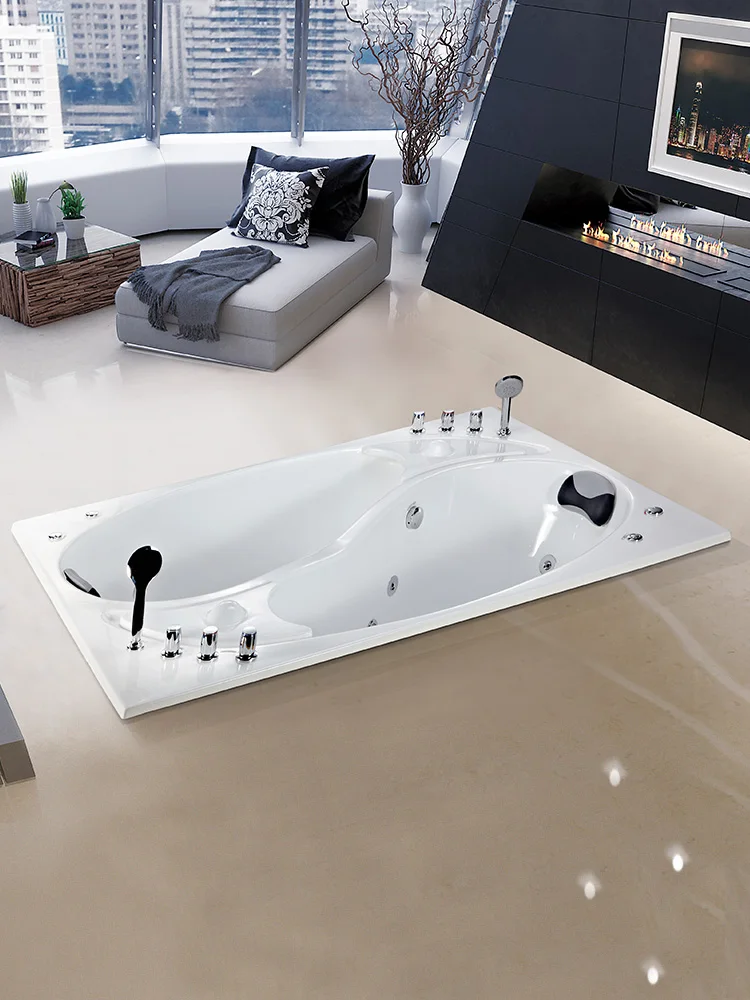 Twin bathtub, Mandarin duck bath, embedded massage bathtub, couple bathtub, constant temperature heated bathtub