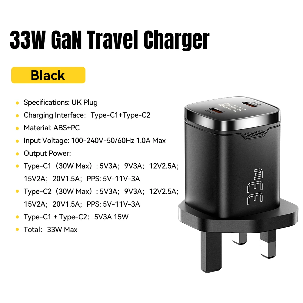 Essager 33w gan usb c ladegerät digital anzeige pd schnell aufladen für iphone 13 12 max pro ipad für xiaomi poco samsung ladegerät es 5