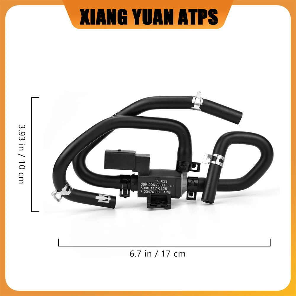 

06F906283F 06F906283D Electromagnetic Valve With Pipe For For VW Golf Beetle CC EOS Passat Audi A1 A3 A4 A6 S3 S4 S6 Q3 Q5 TT