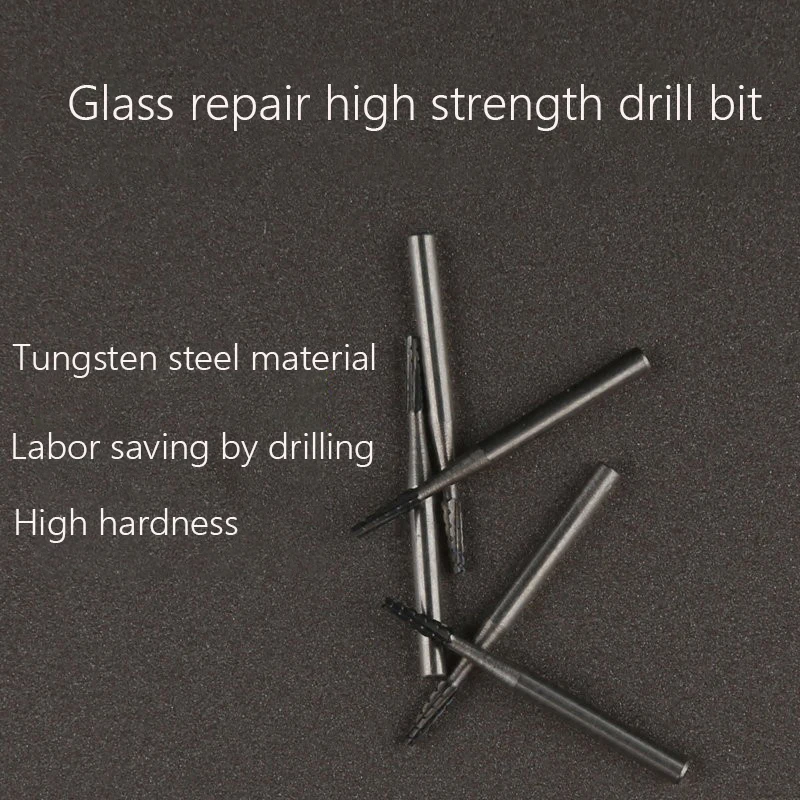 Car Front Windshield Repair Tool Glass Drill Bit Tungsten Steel Drill Bit 1mm Drill Tail 1.5mm