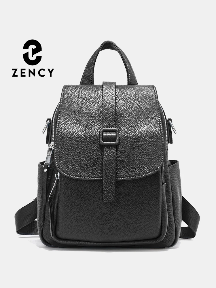 Zency Women Small Backpack 100% Genuine Leather Roomy Travel Schoolbag Girl Fashion Summer Knapsack Shoulder Bag Satchel