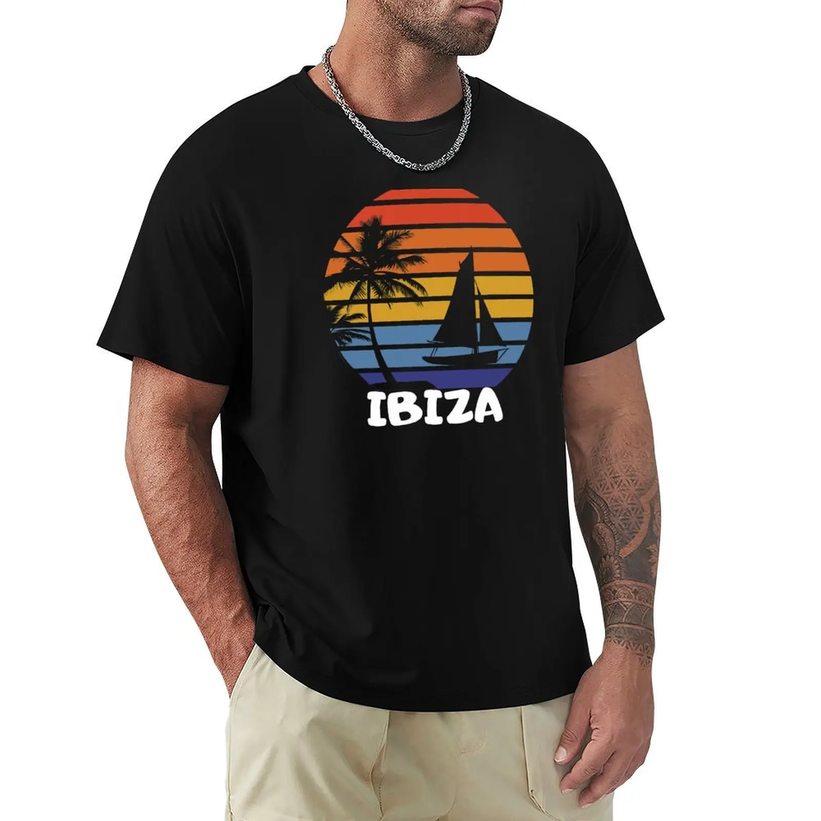 IBIZA SUMMER sailingboat T-shirt new edition blacks customs tops mens champion t shirts