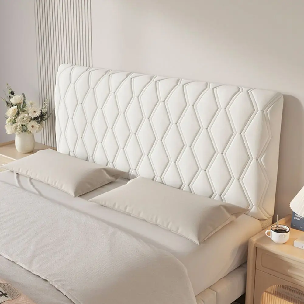 

All-inclusive Velvet Headboard Cover Solid Color Rhombic Lattice Bed Head Cover Warm Modern Style Bed Head Dust Protector Hotel