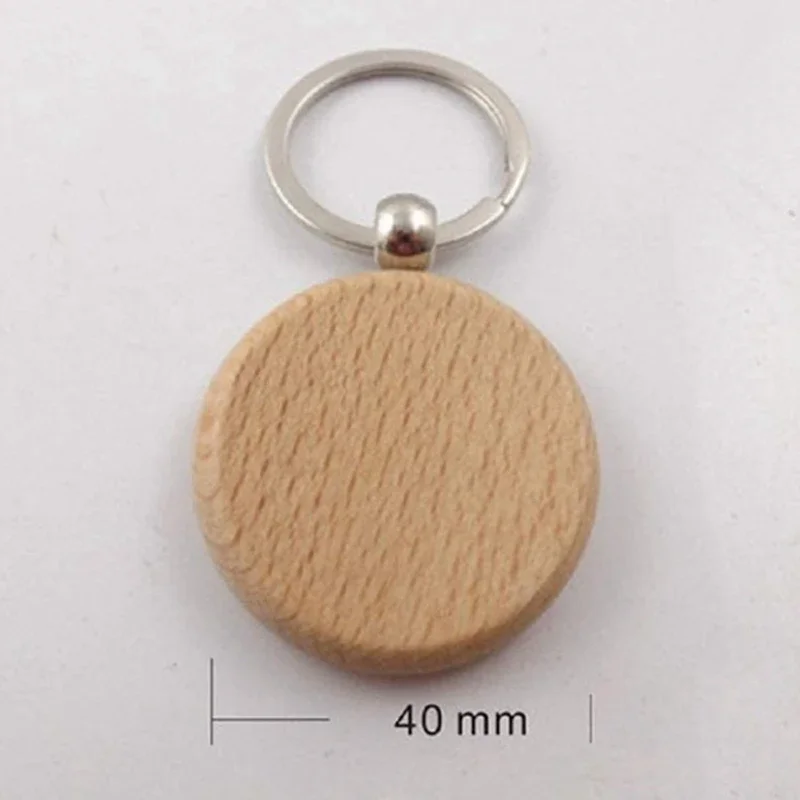 Blank Round Wooden Key Chain, DIY Wood Keychains, Can Engrave, Gifts, 100Pcs