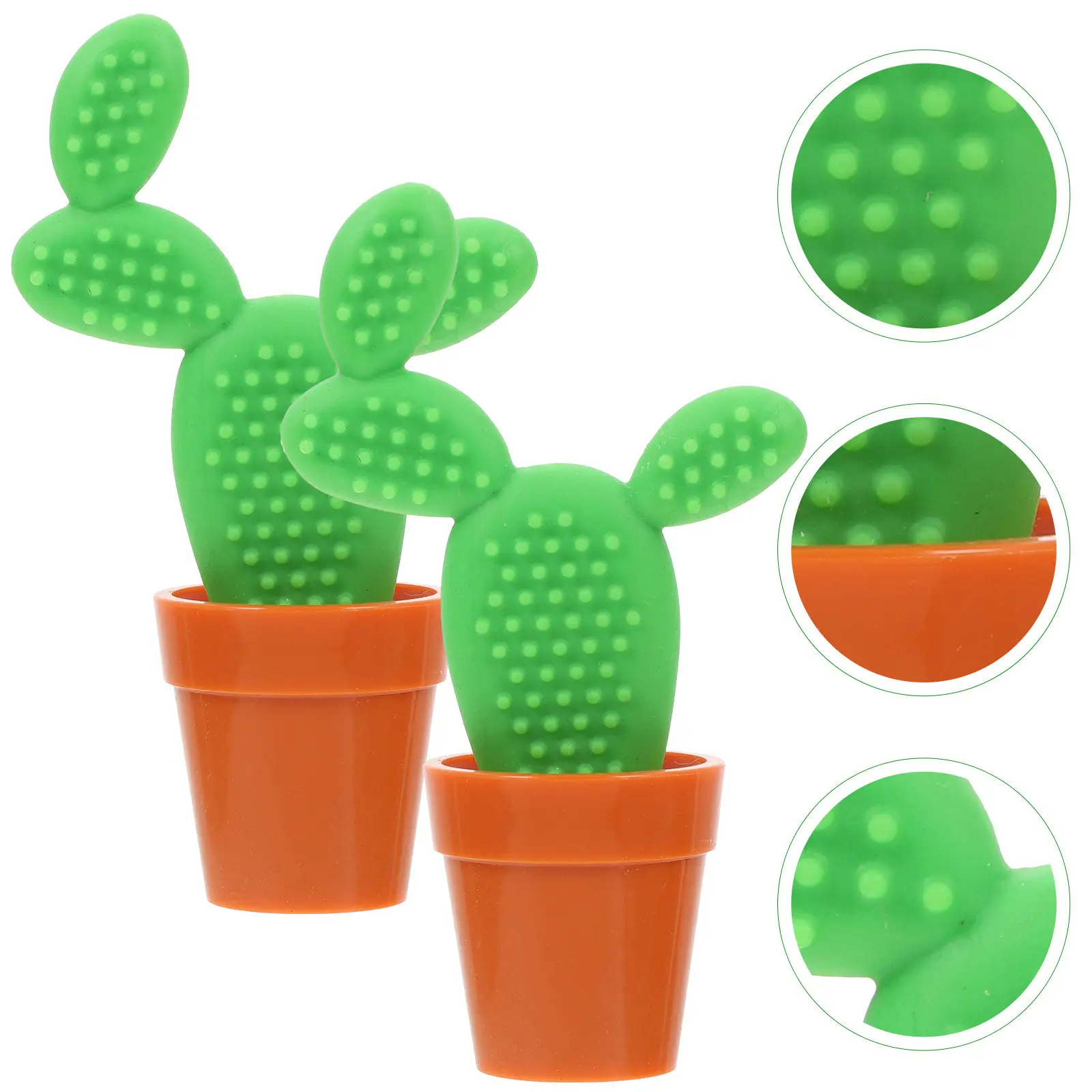 

2Pcs Silica Gel Cactus Ballpoint Pen Bonsai Plant Design Student Writing Pen for Homework Drawing Marking Cards Fun Gift