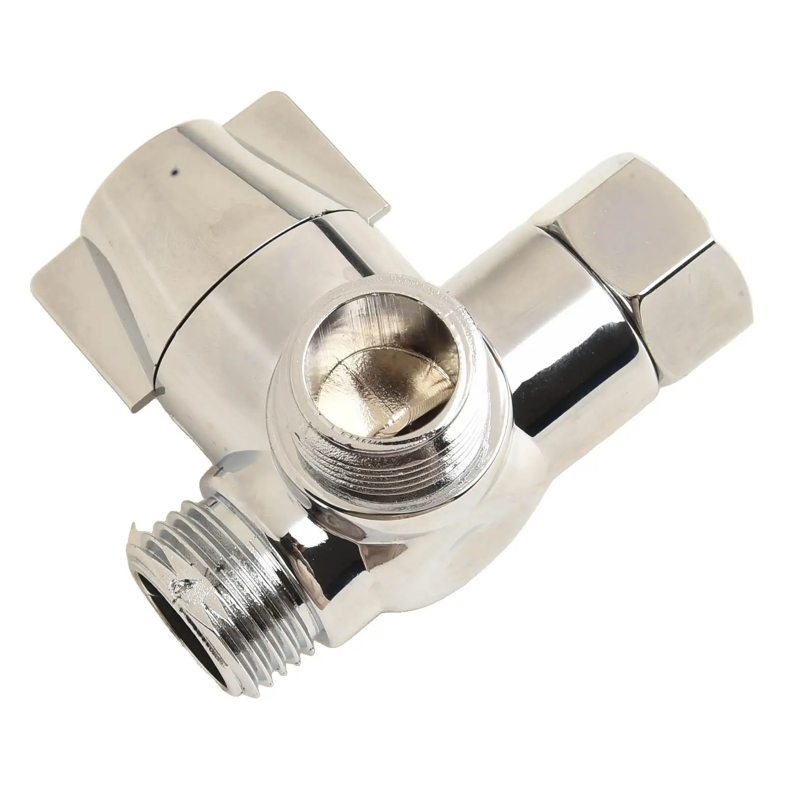 Brass Diverter Splitter Switch T-Adapter Toilet G1/2 Inch Valve 3 Way Water Home Hose Replacement Bath Bathroom