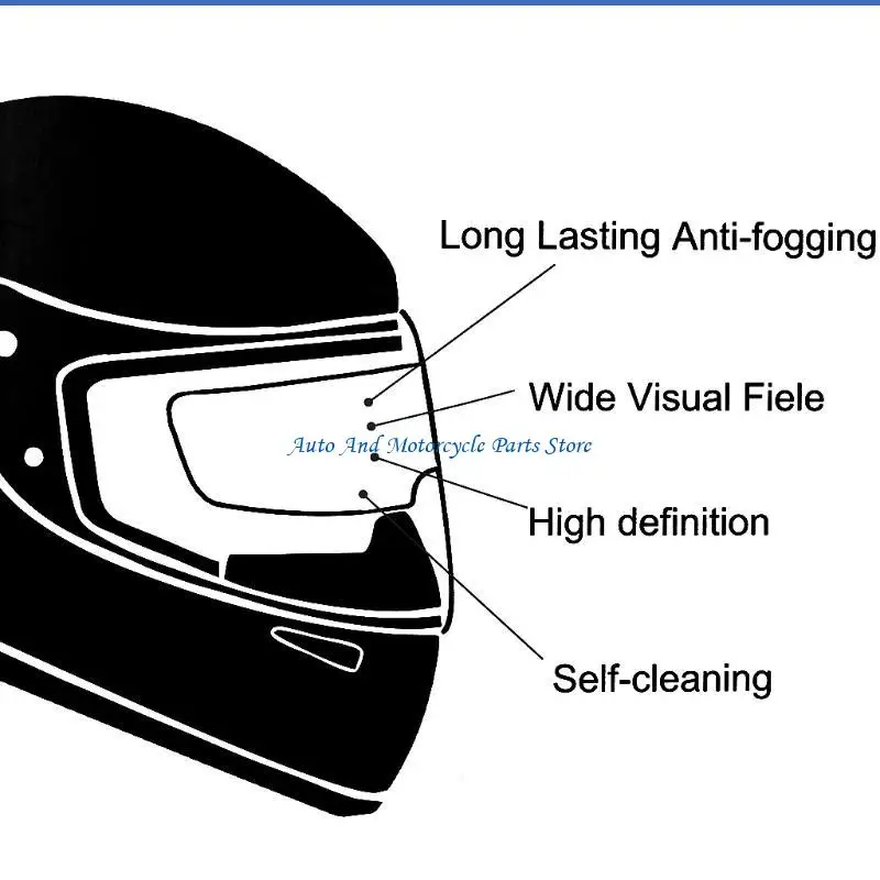 P9FD Motorcycle Helmet Anti-Fog Lens Clear Patch Film Universal Compatible for K3 K4 AX8 MT Full Half Face Off-road Helmets