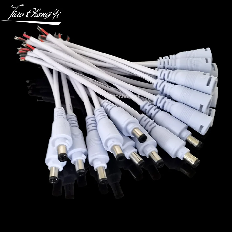 Разъемы постоянного тока с Блокирующей пряжкой, провод длиной 15 см, штекер постоянного тока 5,5x2,1 мм для источника питания, светодиодной ленты