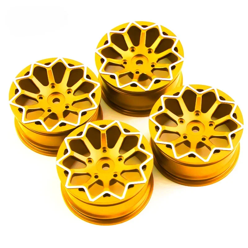 Alumínio Alloy Metal Wheels Hub para adultos, Retrofit de carro e atualização Carros RC de uso geral para adultos, 1/10 RC Model, 4pcs