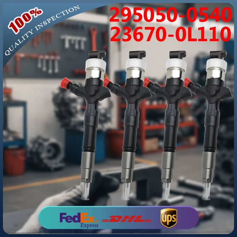 

4PCS Fuel Injector 295050-0540 23670-0L110 for Toyota Hiace Hilux VII Pick-up 2.5D 2KD-FTV D-4D Engine