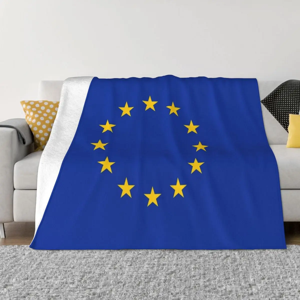 

EU Europe European Union European flag EU stars Throw Blanket Plaid on the sofa Hair Blanket