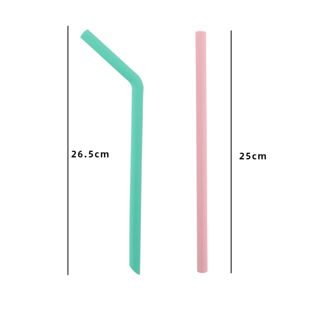 

7Pcs Silicone Straw Set Food Grade Eco-Friendly Reusable Drinking Straws Portable Travel Straws with Cleaning Brush for Family