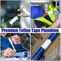 PTFE Plumbers Tape High-Density Pipe Sealing Tape Waterproof Gas Plumbing Thread Tape White Water Sealant Seal For Shower Head 6