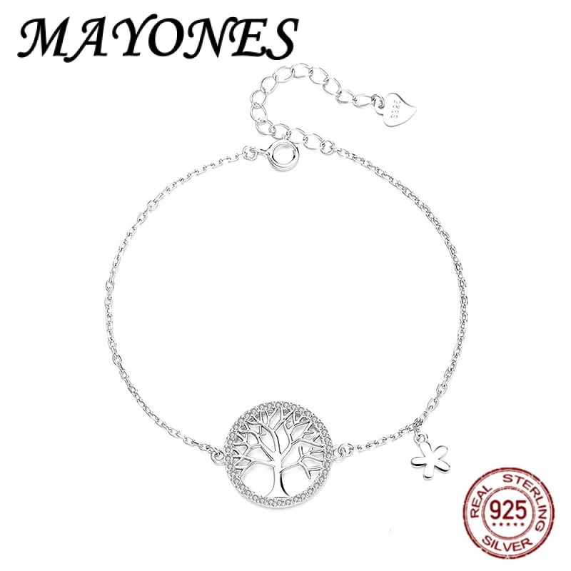 

Новый серебряный браслет «Древо жизни» S925, женский оригинальный дизайн, минималистичный модный ювелирный подарок